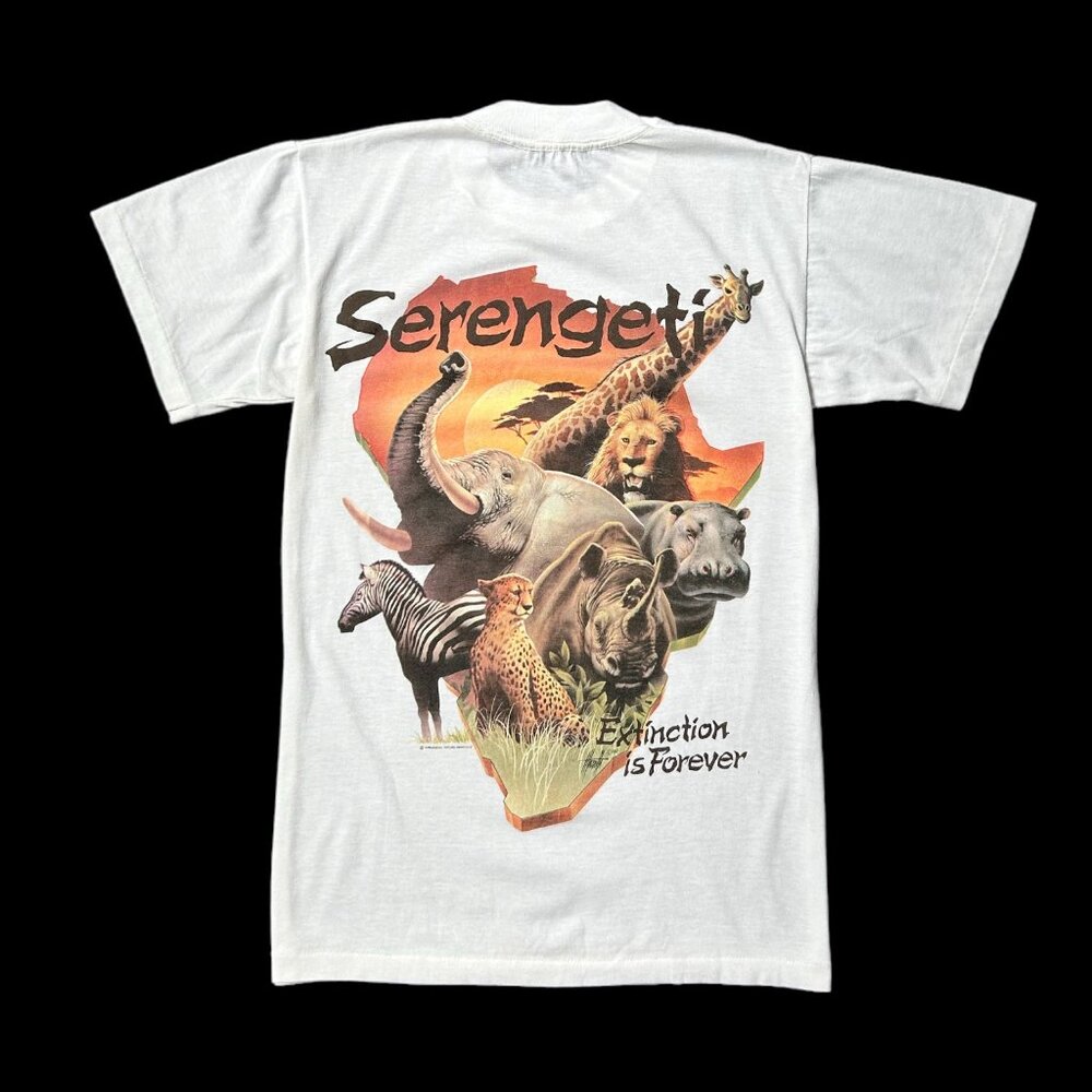 80s Vintage Serengeti Toronto Zoo T-shirt Single Stitch Extinction is Forever.